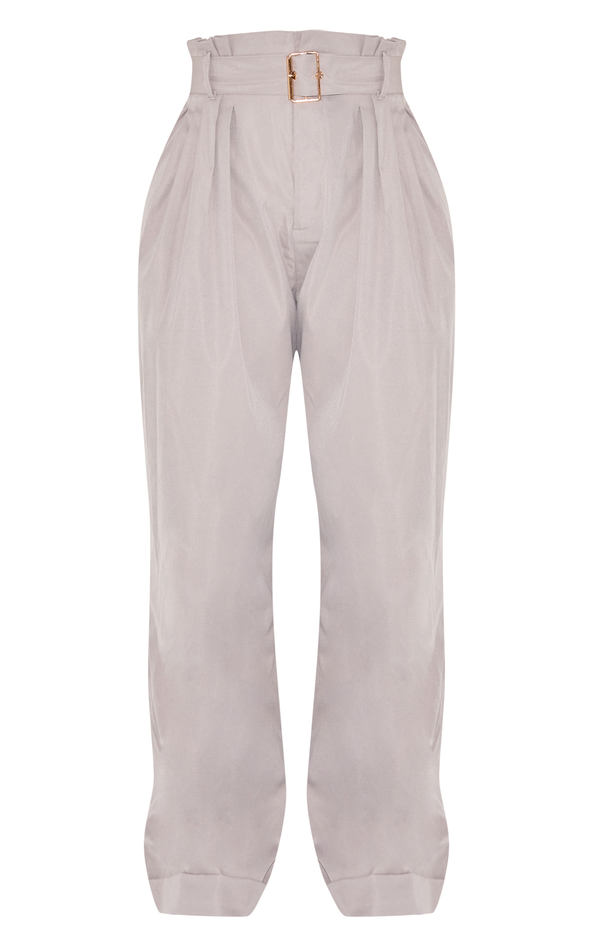 Shape Pantalon gris anthracite à taille haute froncée et ceinture image 5