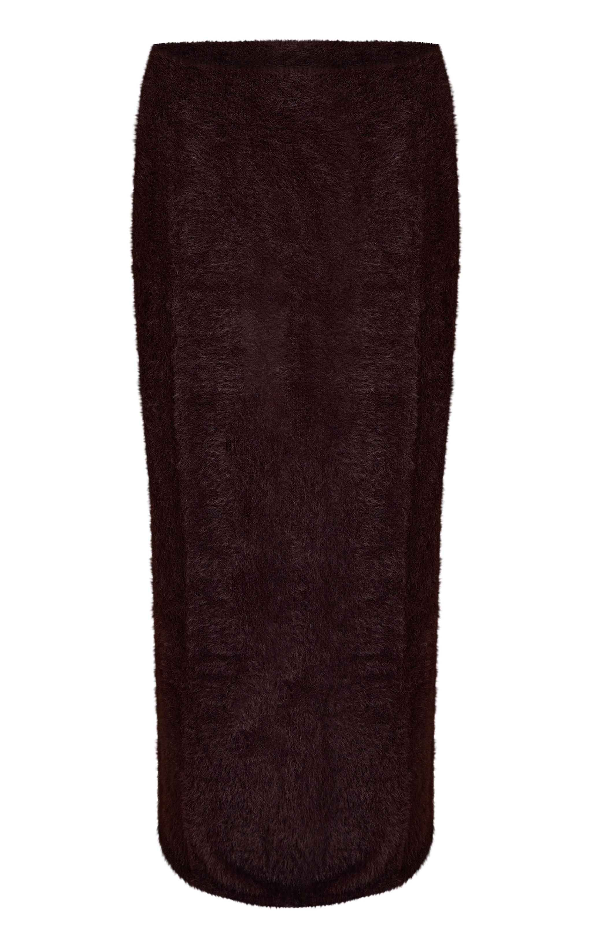 Chocolate Fluffy Knitted Maxi Skirt image 5
