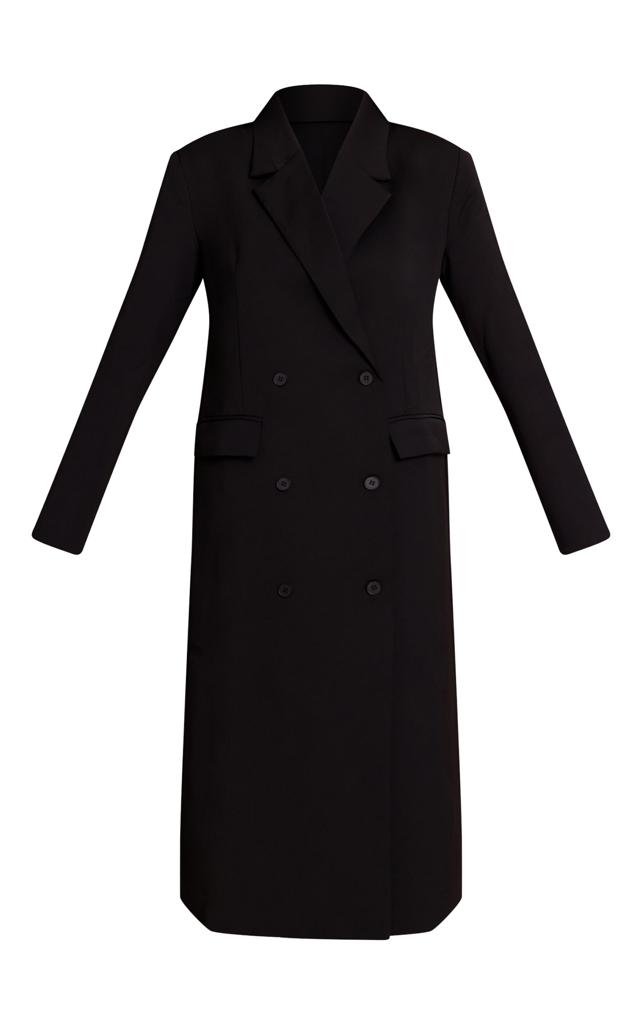 Black Maxi Tailored Double Breasted Jacket  image 5