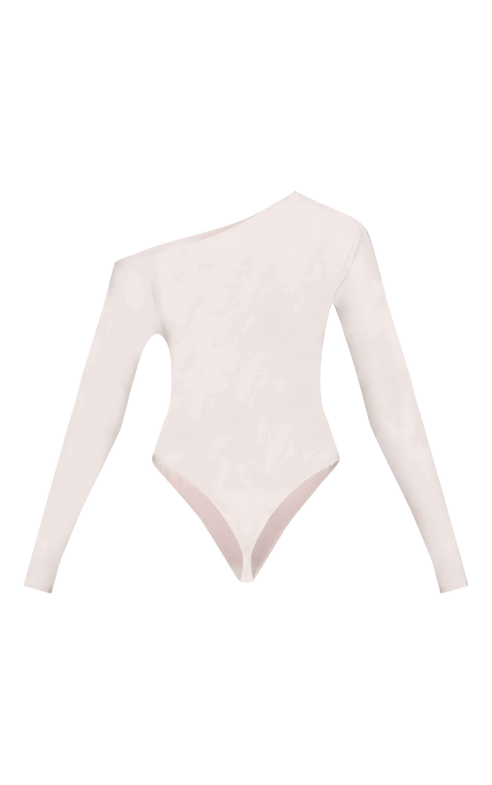 Cream Ultra Soft Asymmetric Long Sleeve Bodysuit image 6
