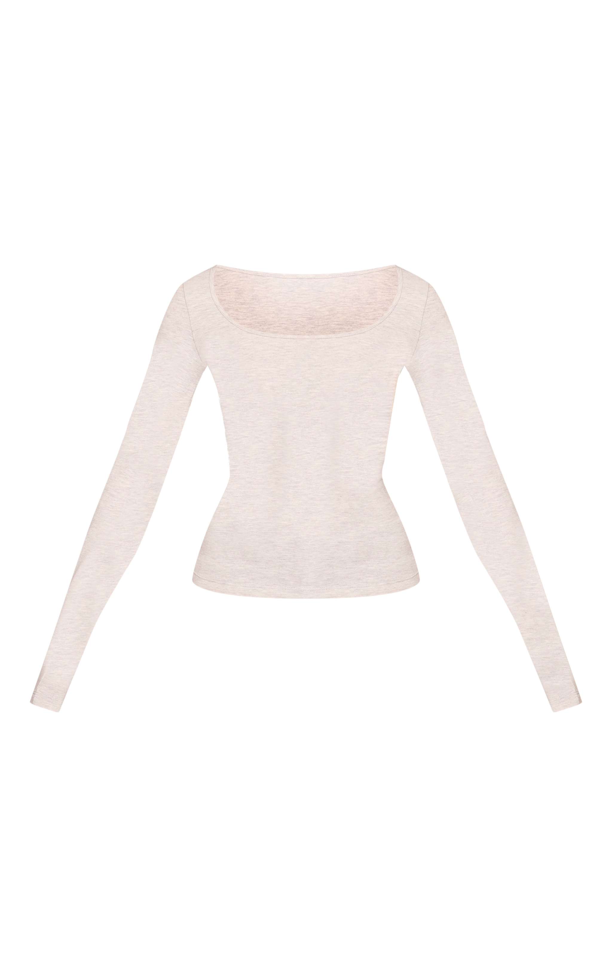Grey Marl Soft Cotton Scoop Neck Long Sleeve Top image 5
