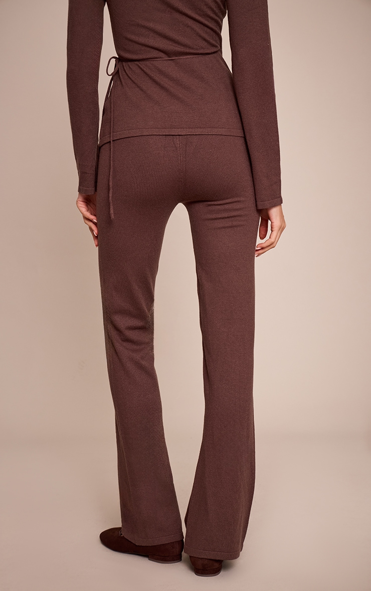 Chocolate Fine Knit Flared Legging image 3