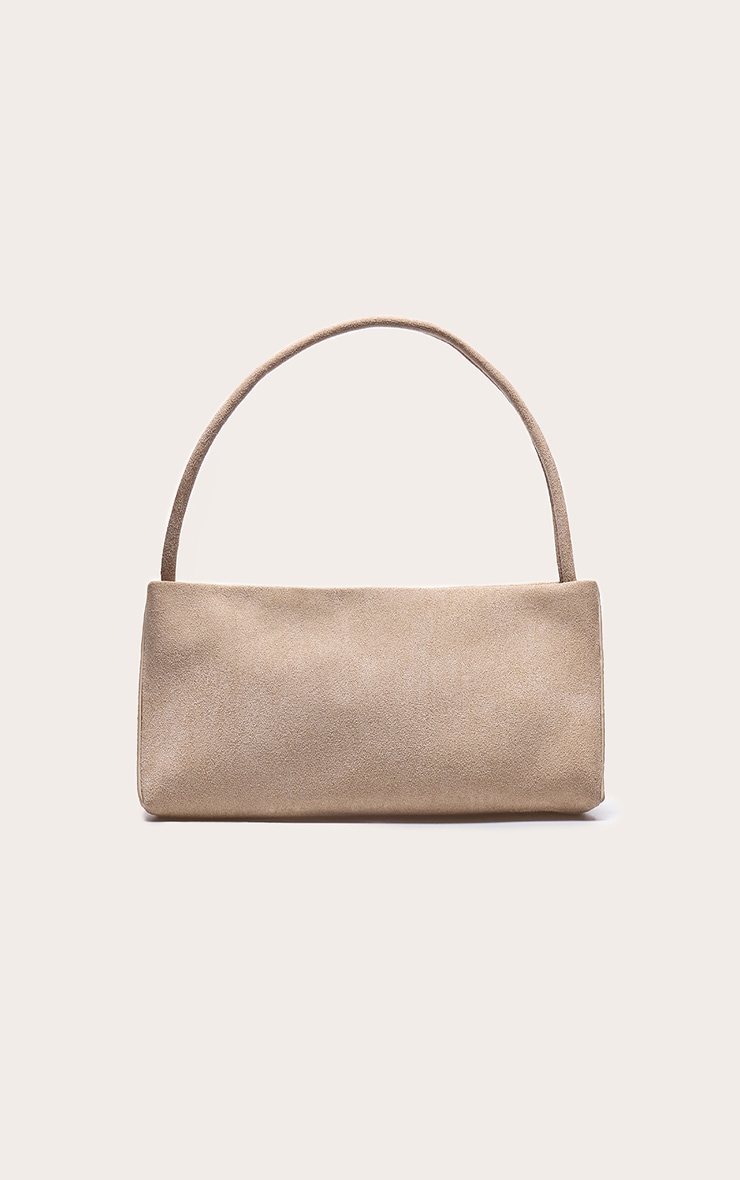 Cream Faux Suede Slim Shoulder Bag image 2