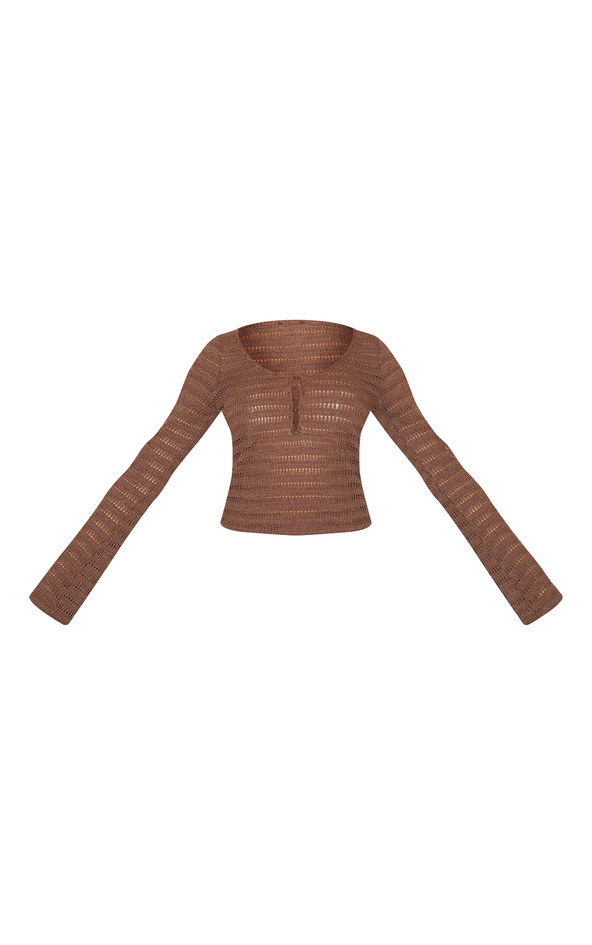 Mushroom Textured Long Sleeve Button Up Top image 5