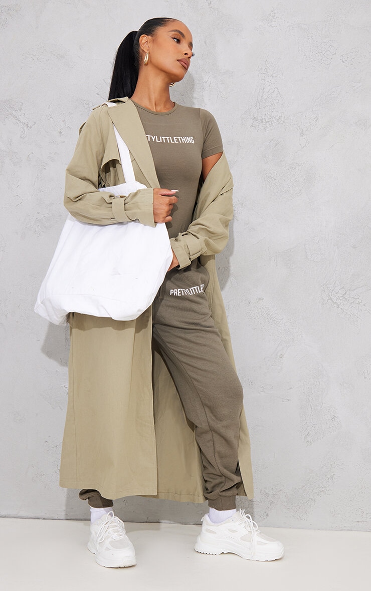 PRETTYLITTLETHING Sage Khaki Prettylittlething High Waist Cuffed Sweatpant image 1