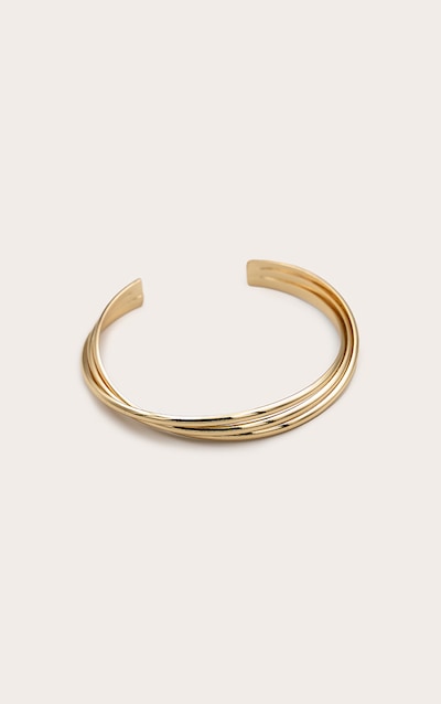 Gold Ridge Twist Bangle