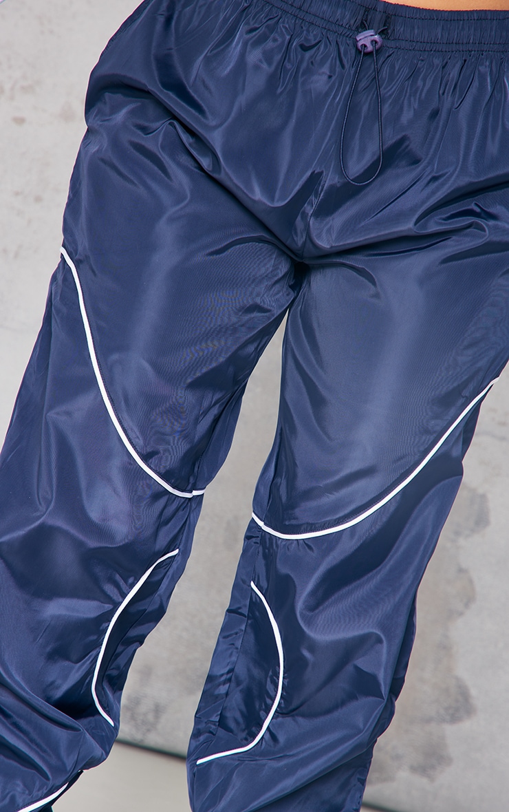 Shape Navy Shell Toggle Waist Panel Detail Joggers image 4