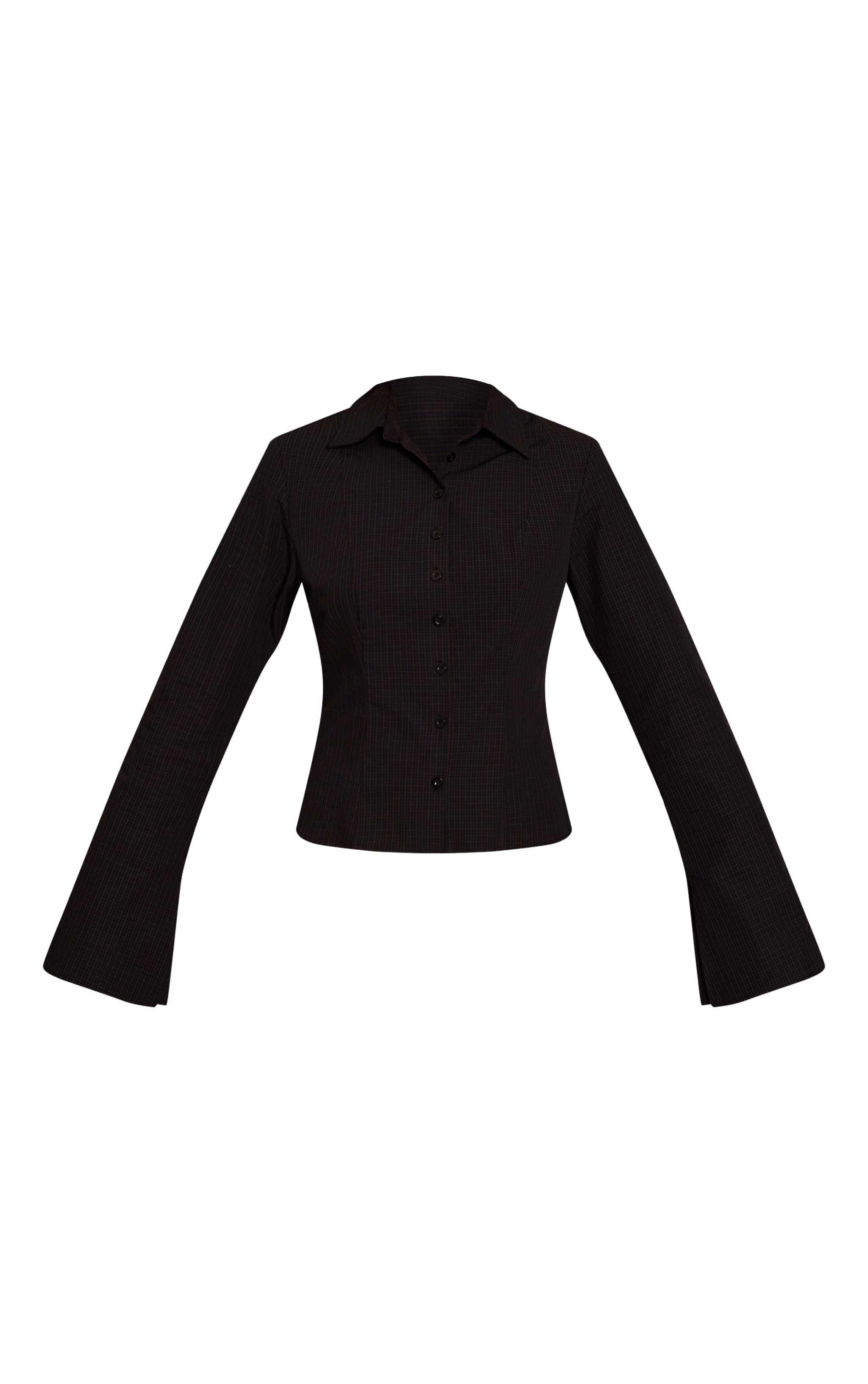 Green Check Seam Detail Fitted Shirt image 5