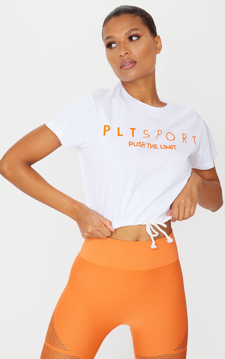 PRETTYLITTLETHING White Sport Tie Crop Top