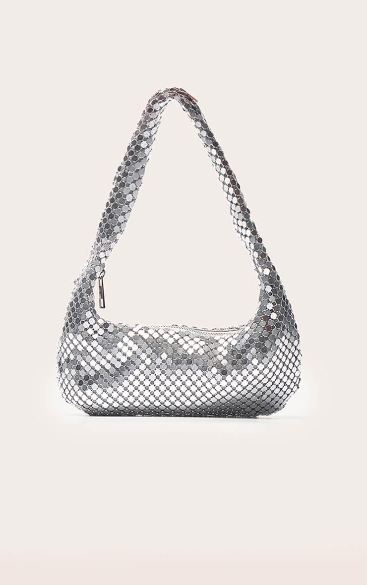 Sac à main en cotte de maille argentée image 2