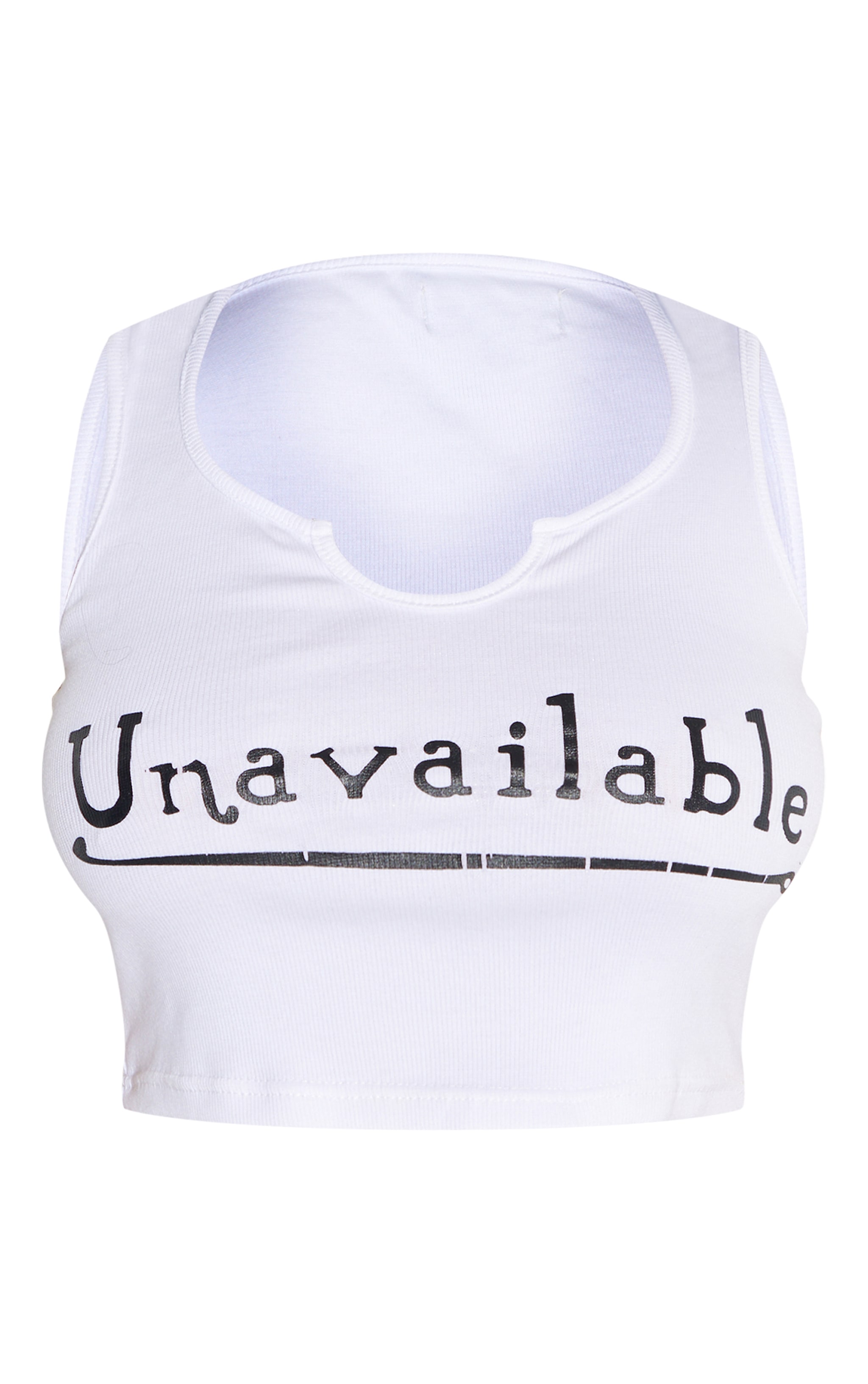 Shape Cream Unavailable Printed Rib Crop Vest Top Notch Detail image 5