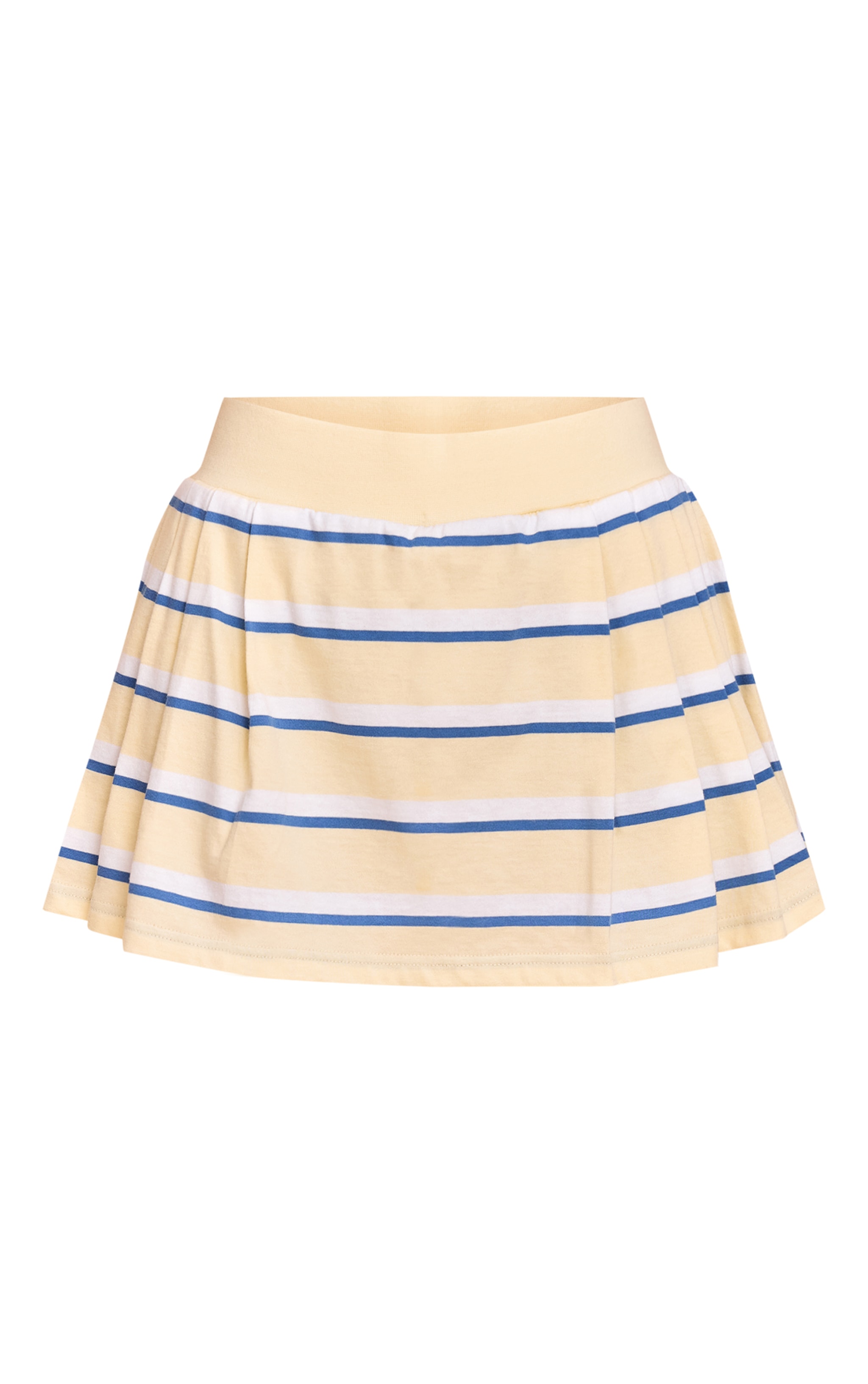  Butter Yellow Striped Pleated Mini Tennis Skort image 6