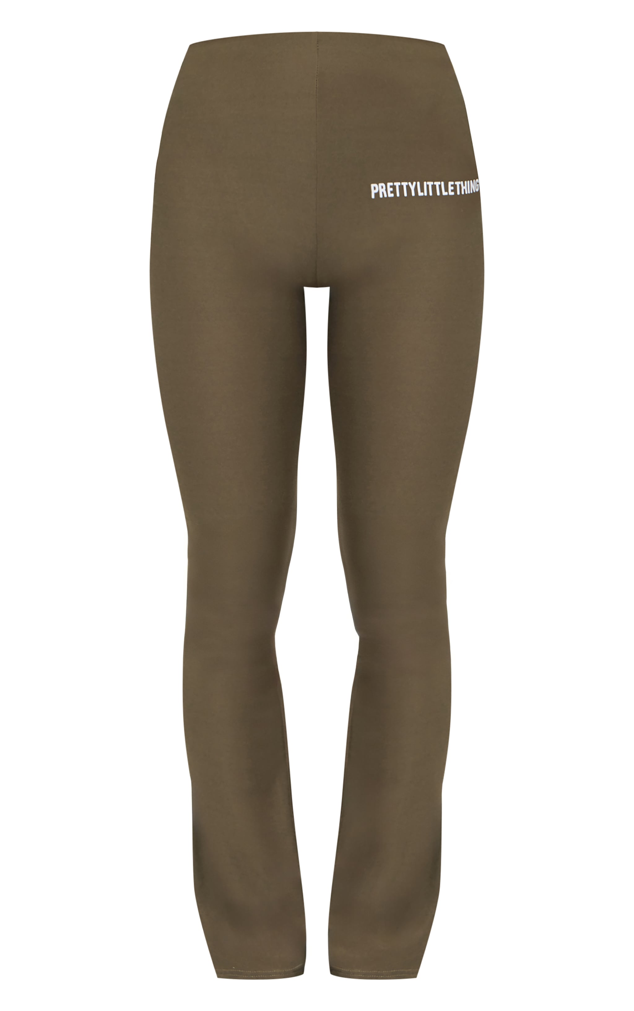 Pantalon flare en coton kaki à taille haute image 5