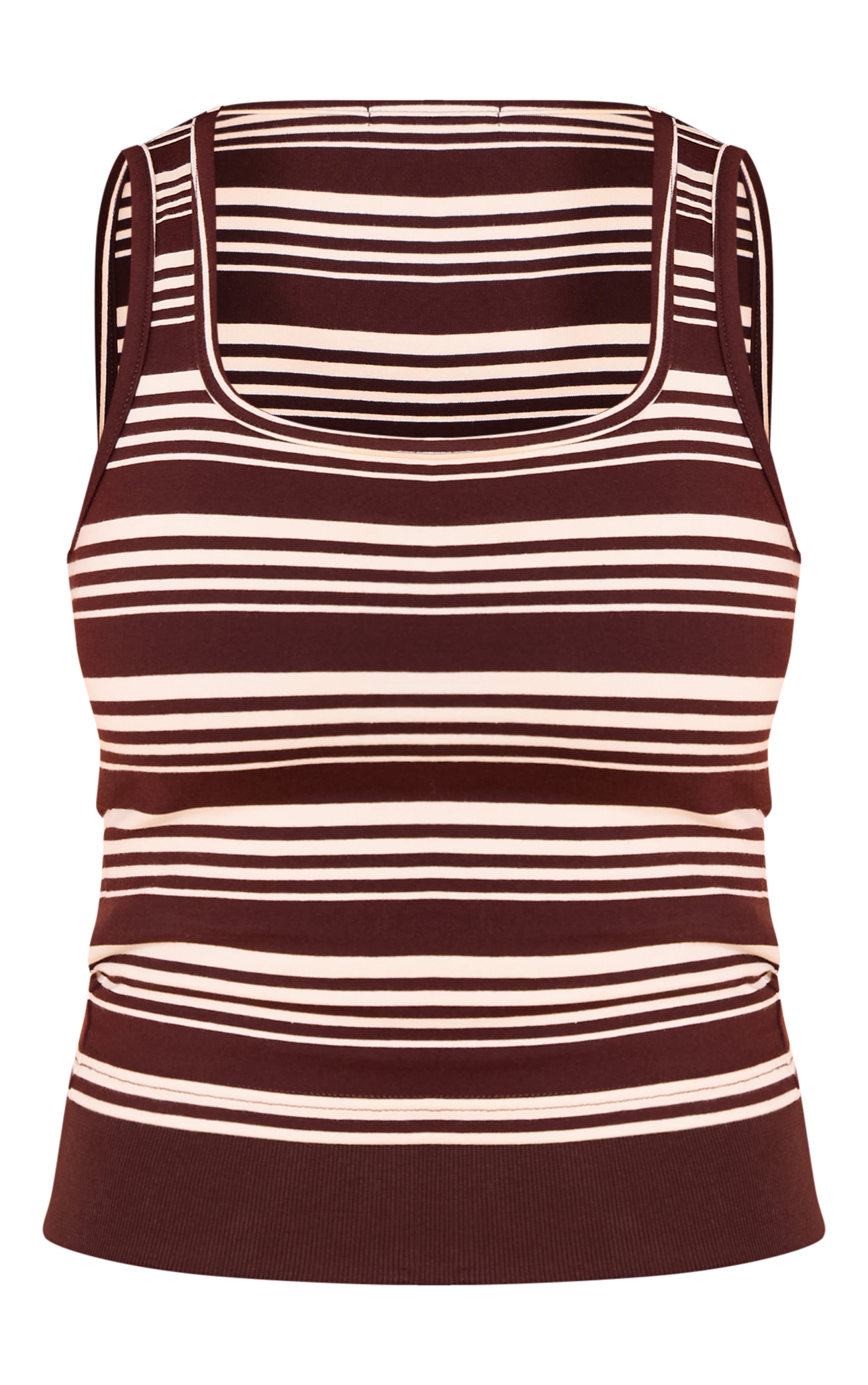 Shape Chocolate Striped Scoop Neck Vest Top image 5