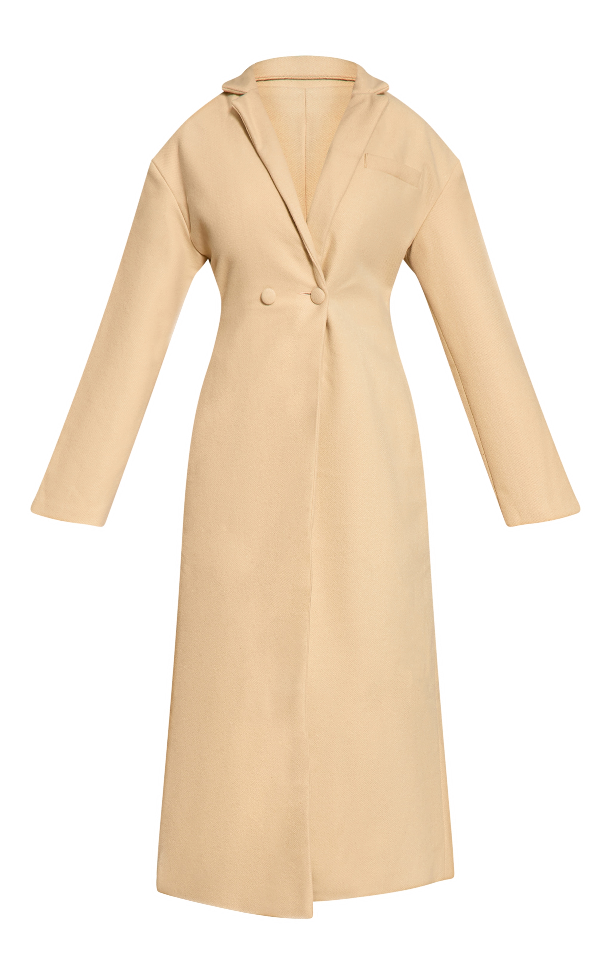 Shape Butter Yellow  Wool-Look Cinched Waist Longline Blazer Coat image 5