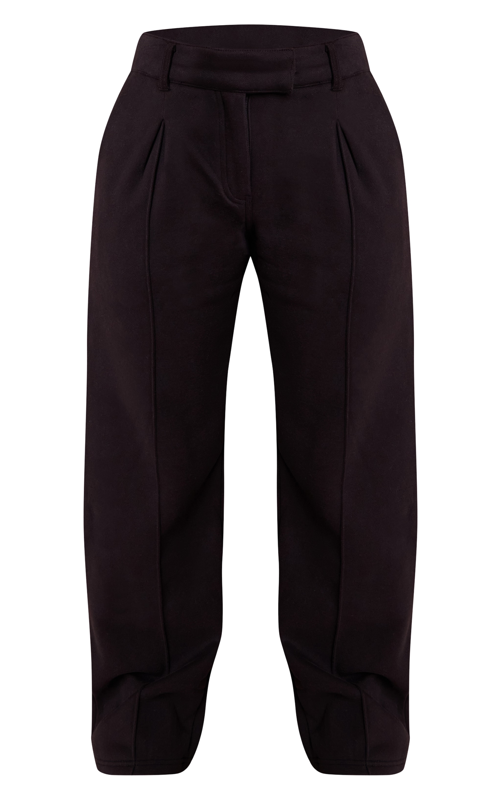 Petite Black Tailored Seam Detail Wide Leg Sweatpants image 5