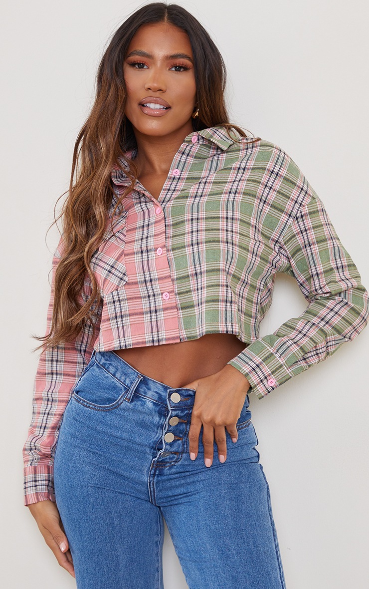 Brown Soft Rib Crop Waistband Long Sleeve Crop Top