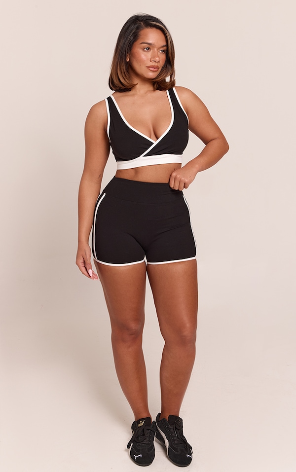 Shape Short en Sculpt noir à rayures contrastantes