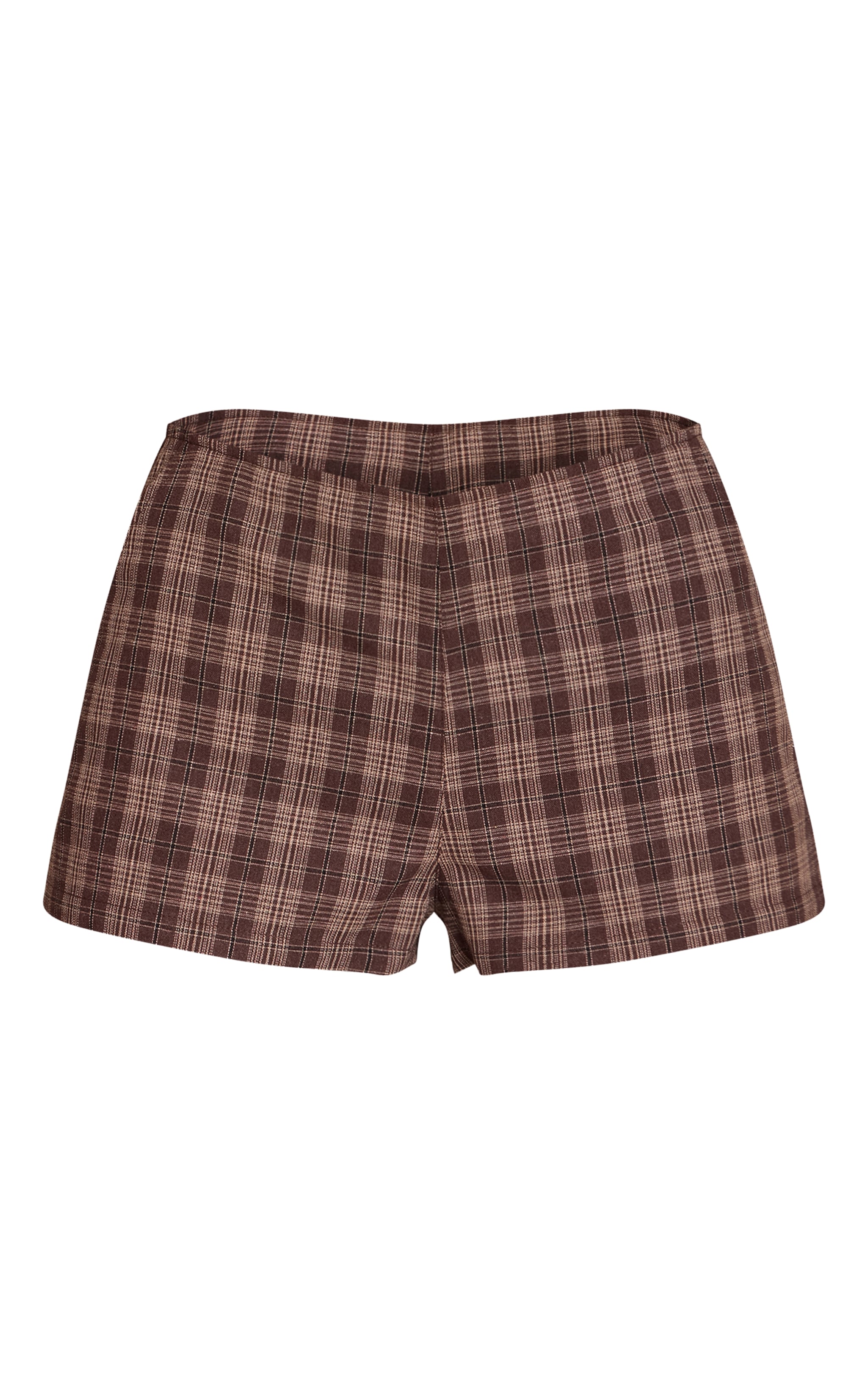 Brown Check Low Rise Hot Pants image 6