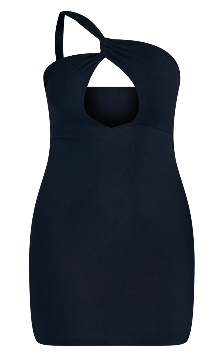 Plus Black Soft Touch Jersey Knot Detail Bodycon Dress image 5