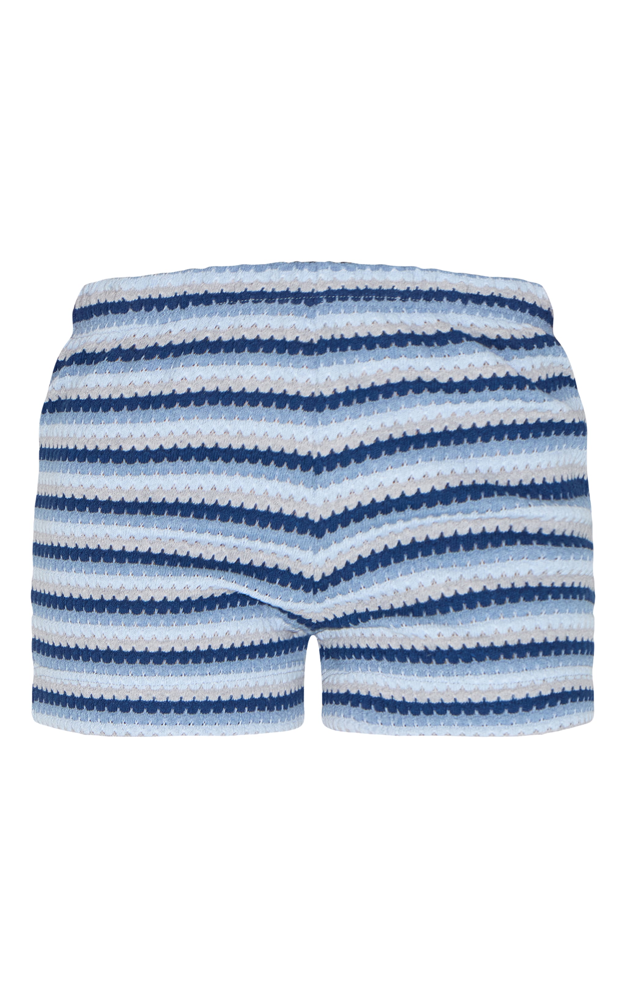 Blue Textured Stripe Hotpants image 6