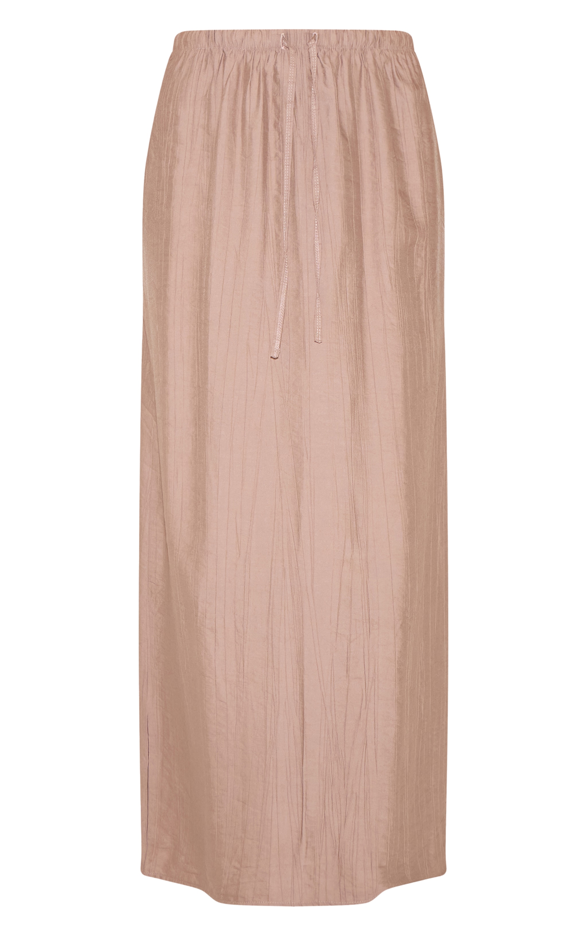 Mocha Textured Draw String Maxi Skirt image 5
