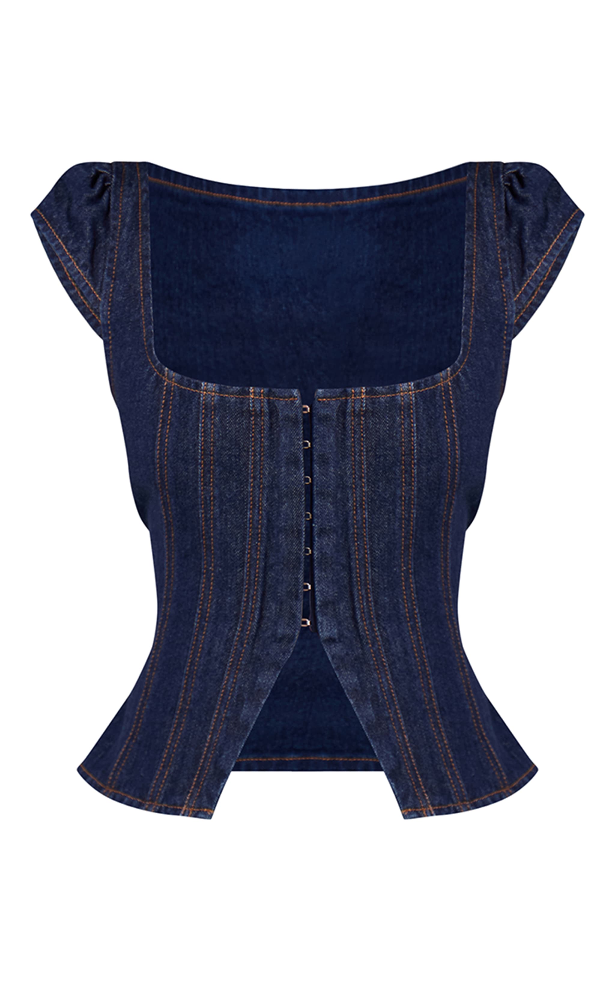 Petite Indigo Denim Cinched Strappy Top image 5