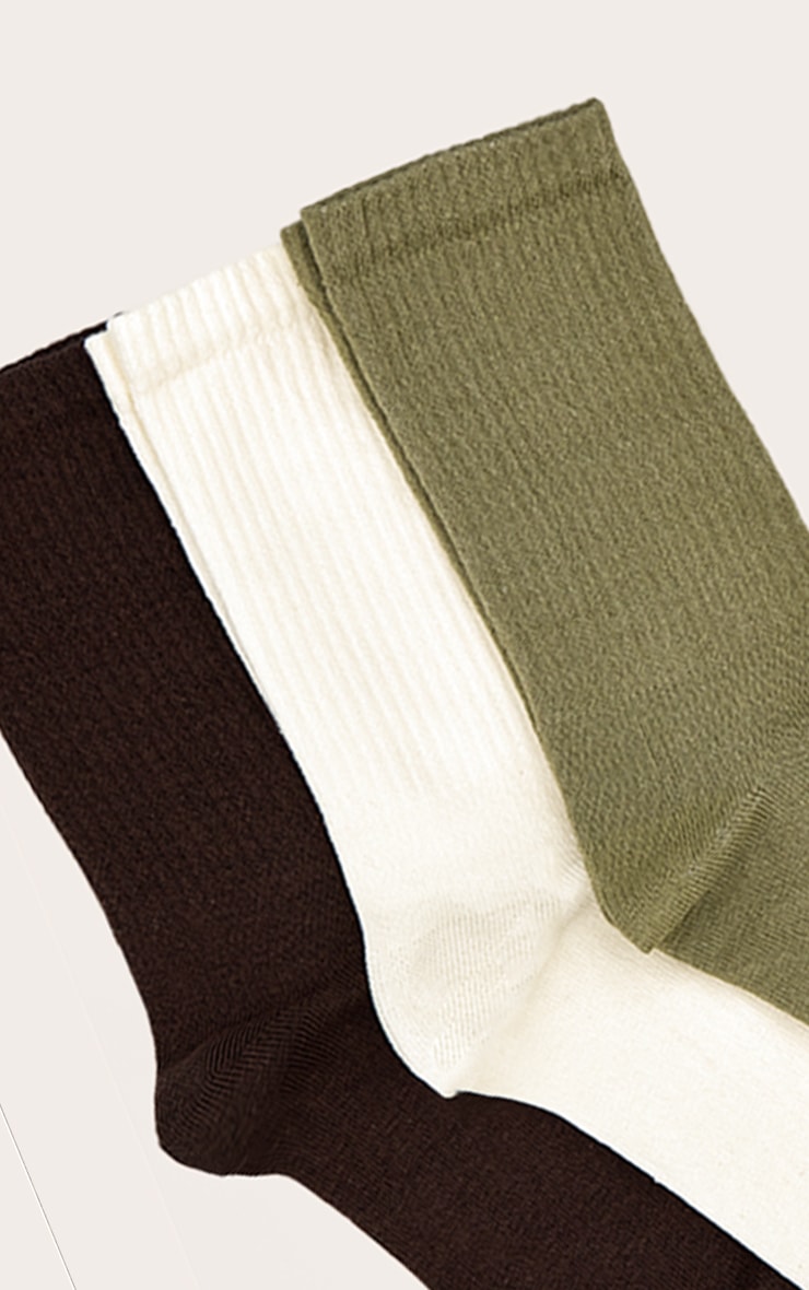 Olive 3 Pack Tonal Socks image 2