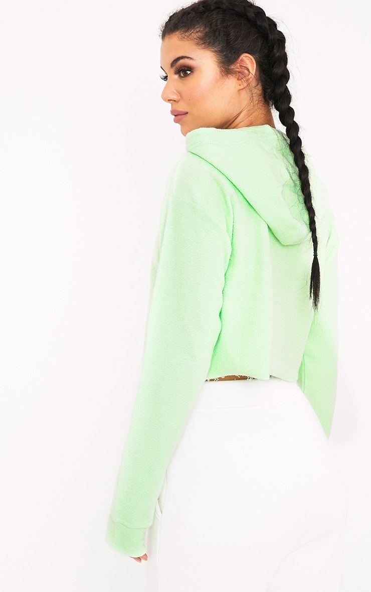 Charissa Pastel Green Inside Out Cropped Hoodie PrettyLittleThing
