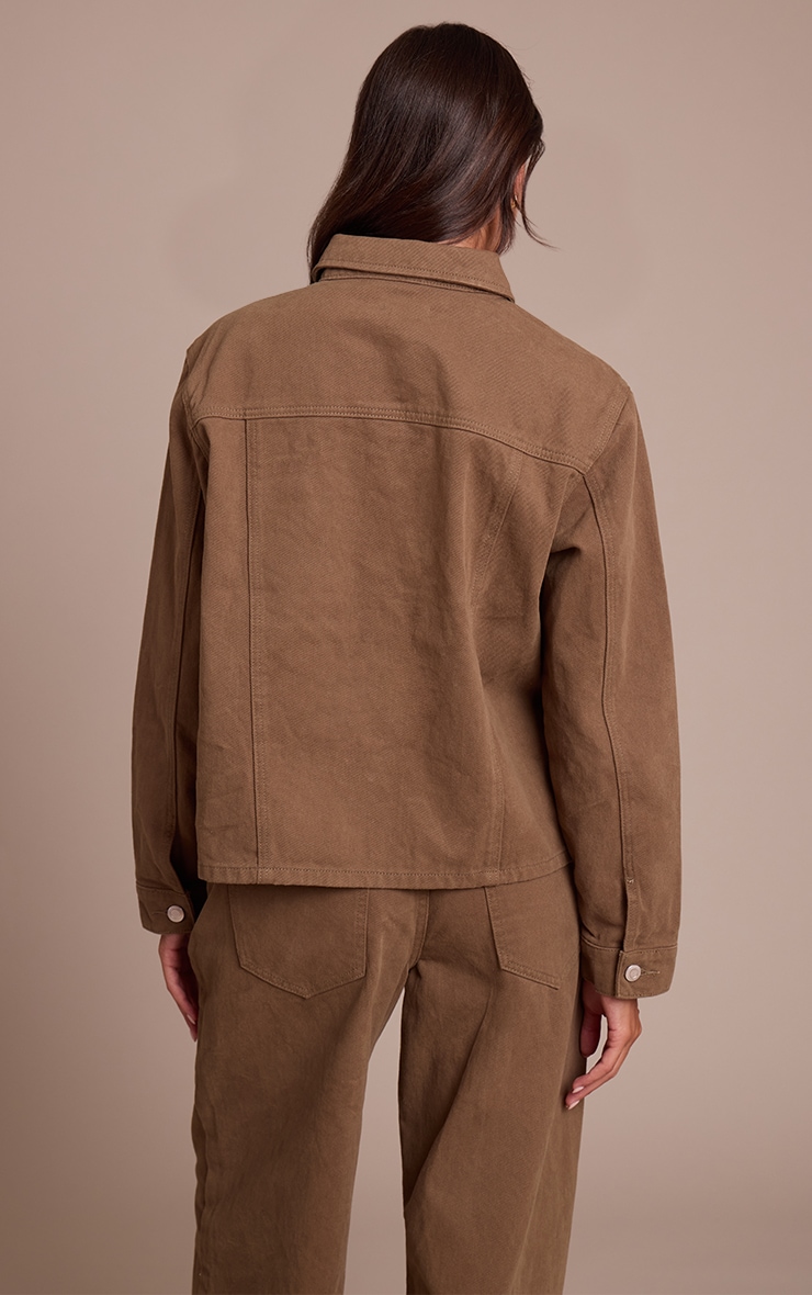 Chemise oversize en jean vert olive image 2