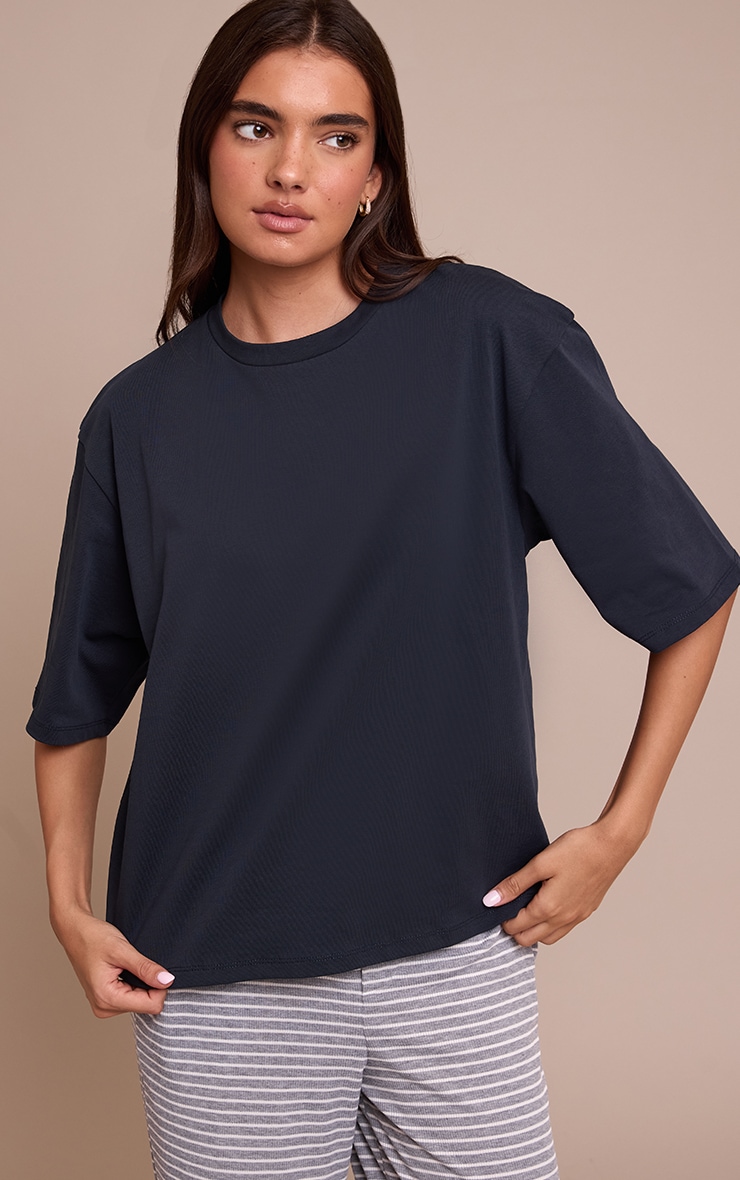 Navy Oversized Boxy T Shirt