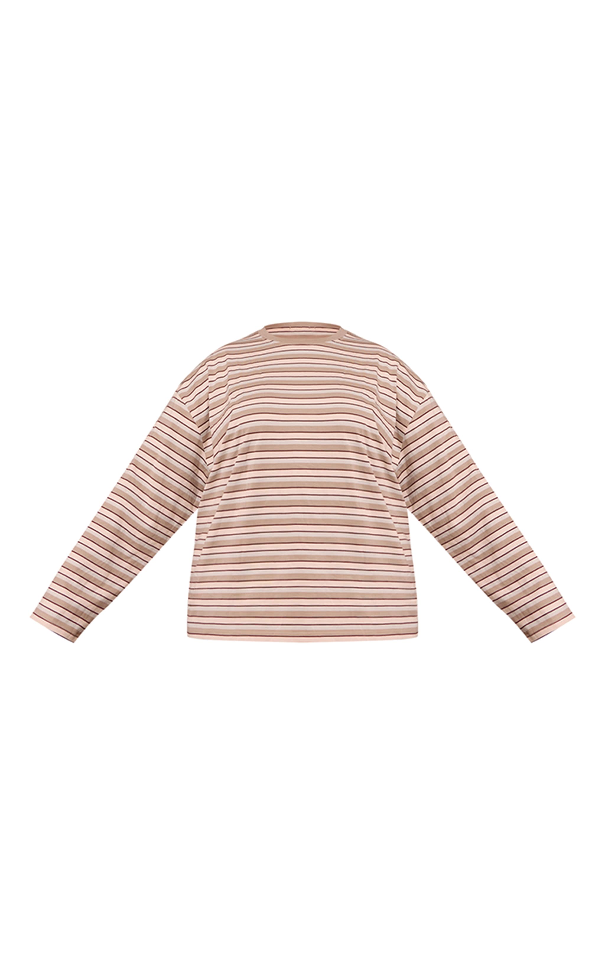 Plus Chocolate Striped Long Sleeved Top image 5