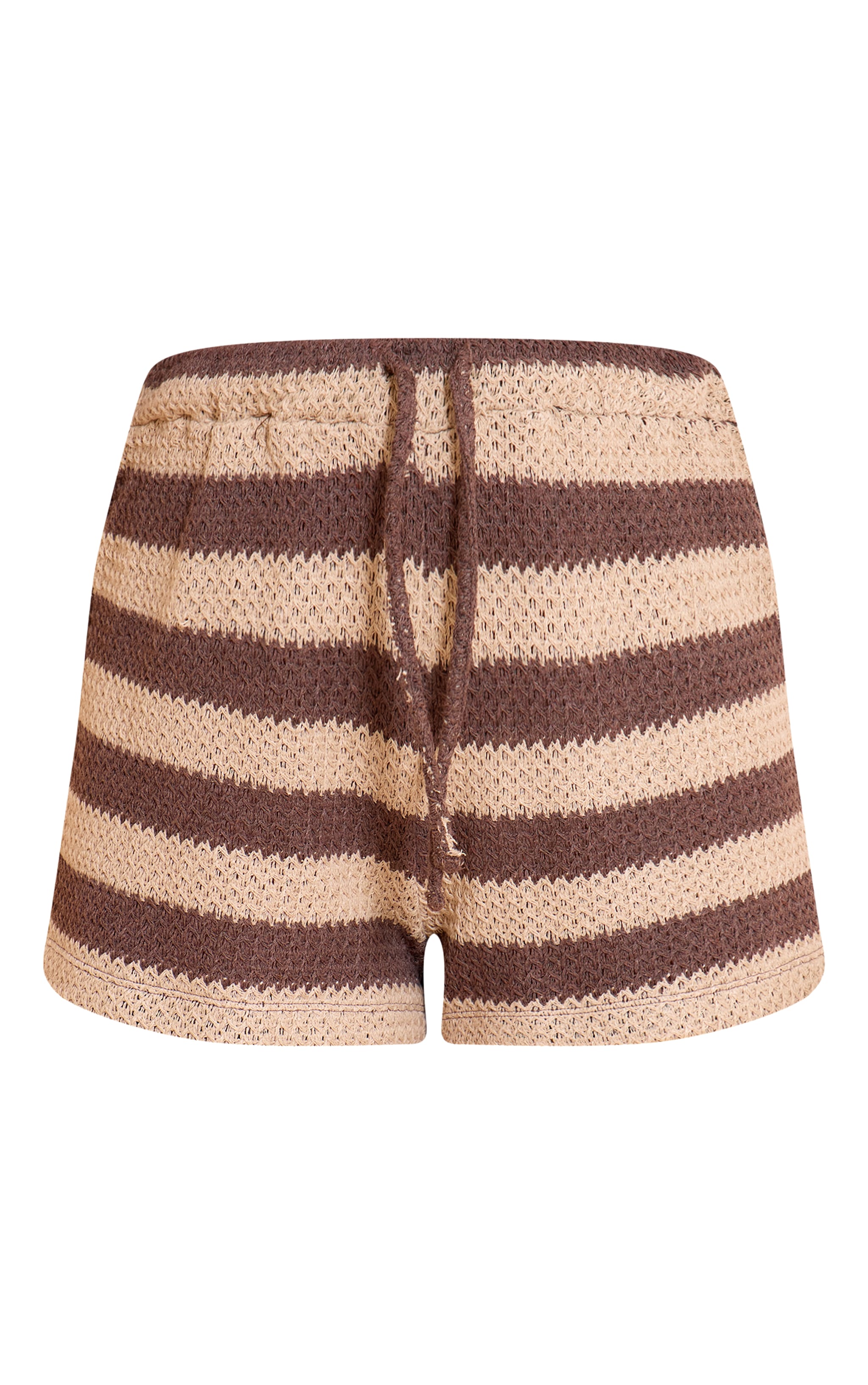 Brown Striped Oversized Mid Rise Shorts image 6
