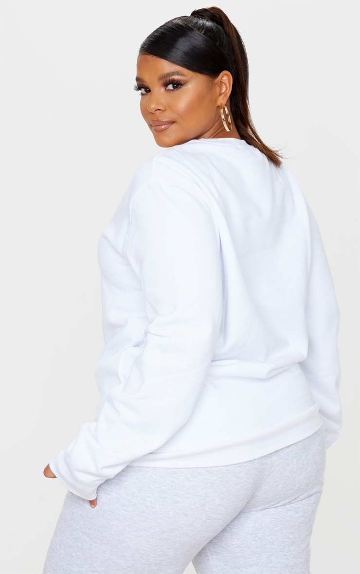 Plus White Ultimate Oversized Sweater PrettyLittleThing USA