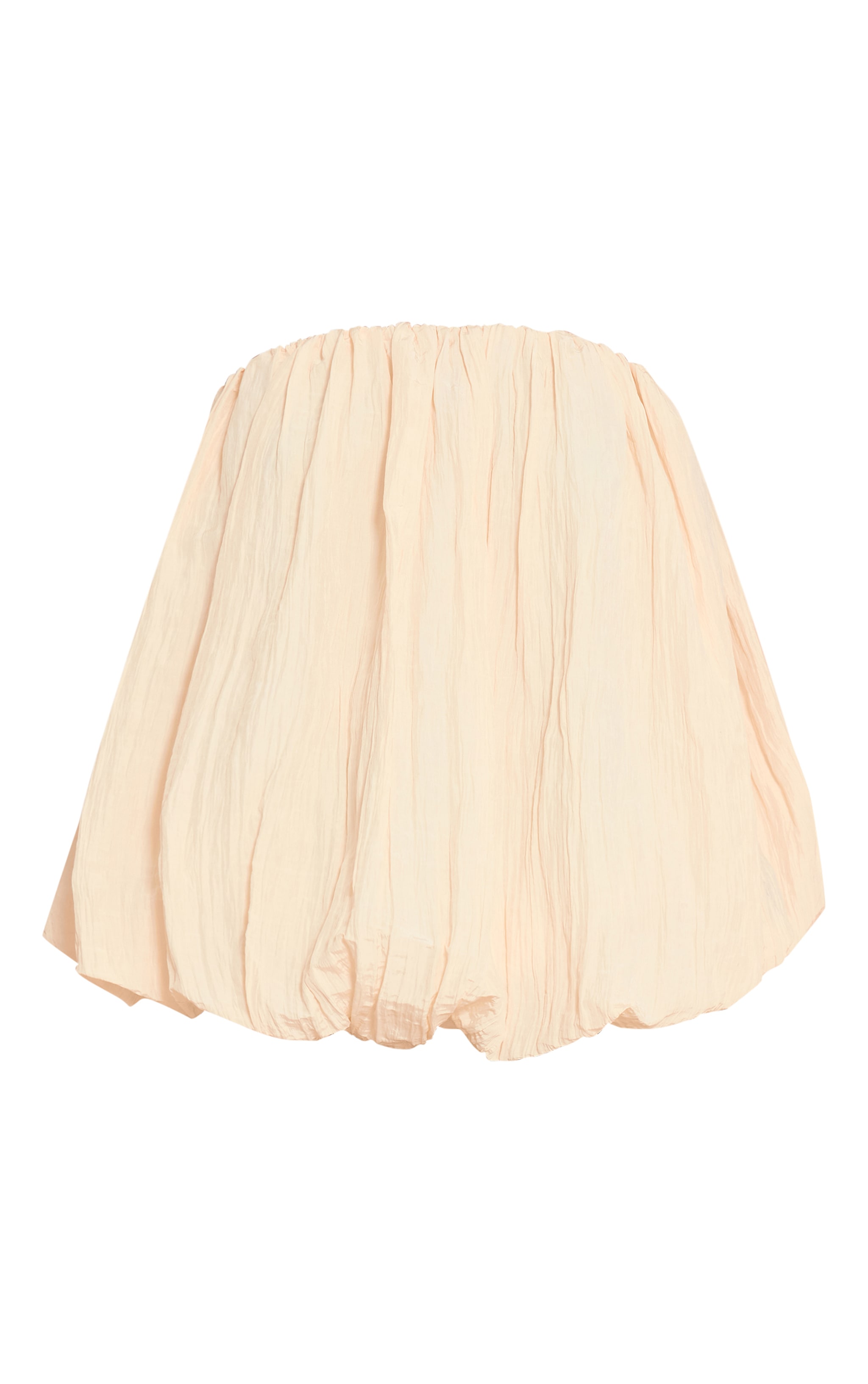 Tall Butter Cream Matte Satin Plisse Puffball Bandeau image 5