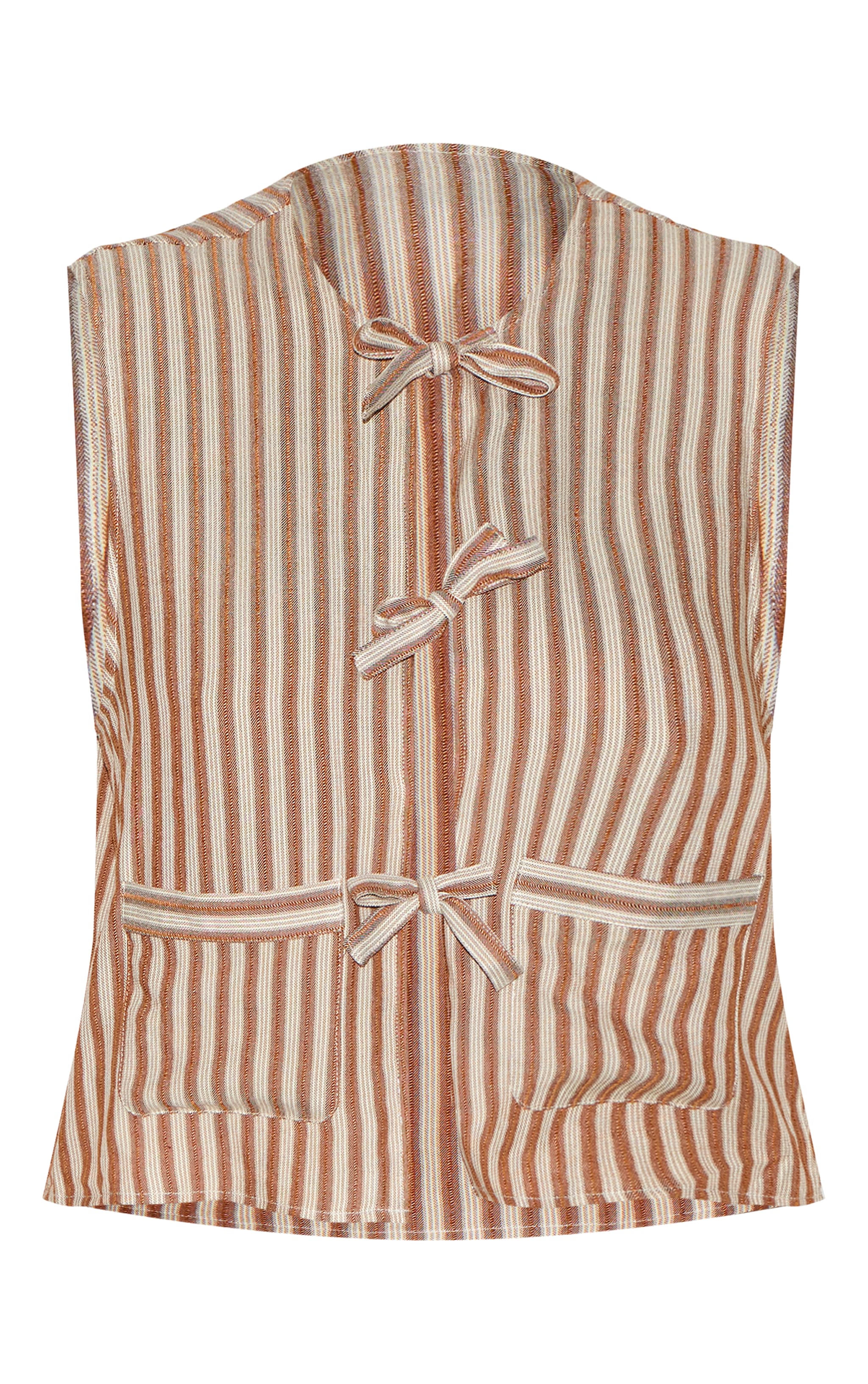 Plus Stone Stripe Tie Front Waistcoat image 5