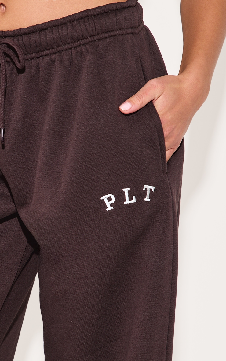 PRETTYLITTLETHING Chocolate Logo Print Oversized Wide Leg Sweatpants image 4