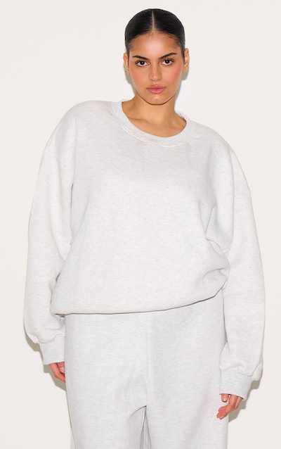 Plus Ash Grey Longline Oversized Sweatshirt