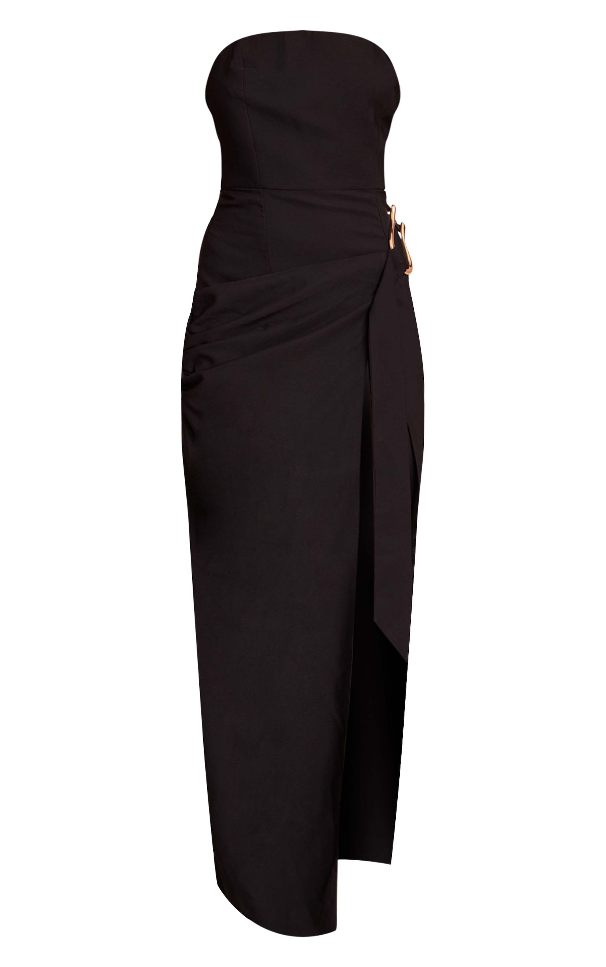 Black Drape Detail Maxi Dress image 5