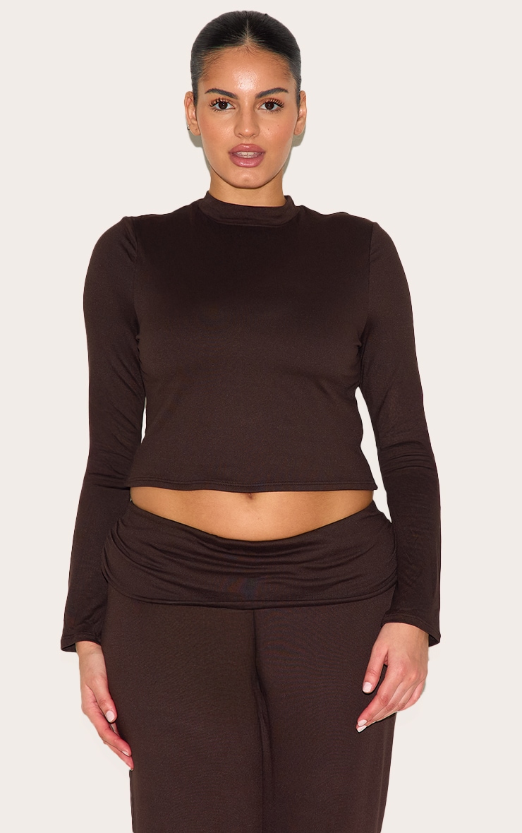 Plus Chocolate Foldover Soft Touch Pants image 4