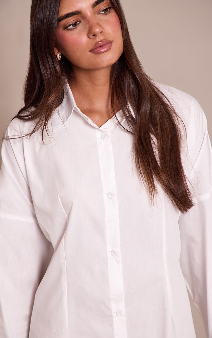 Robe droite blanche à manches longues et dos noué image 4