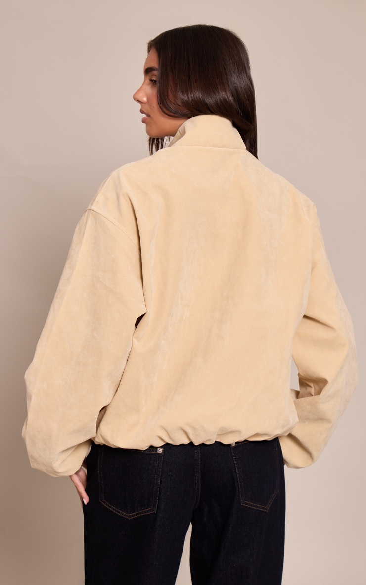 Buttercream Suede Bomber Jacket image 2