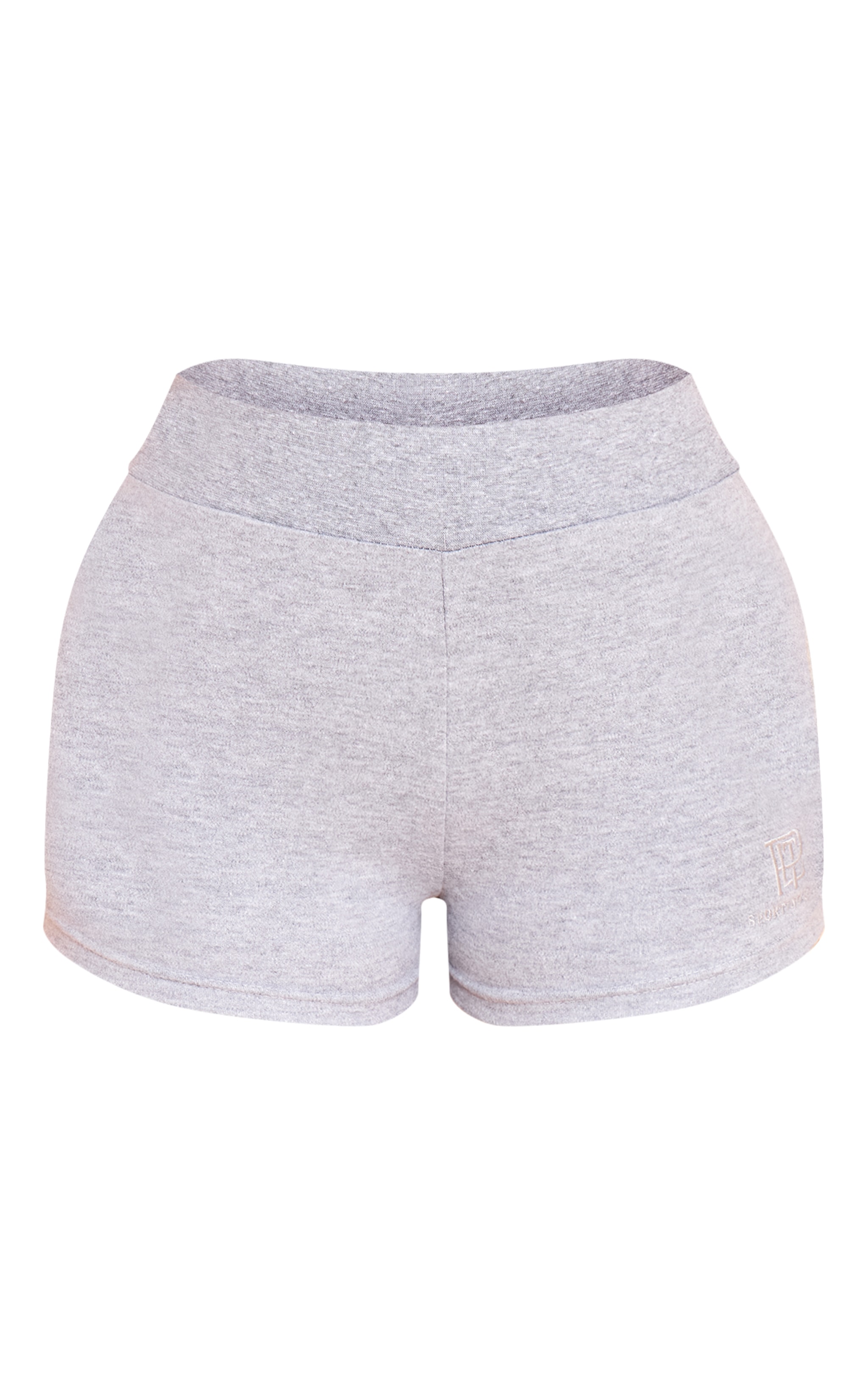 Petite Grey Marl Super Soft PLT Embroidered Shorts image 6