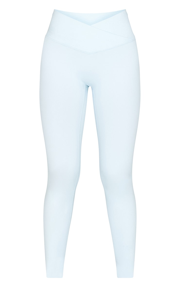 Baby Blue Wrap Waist Sculpted Gym Leggings image 5