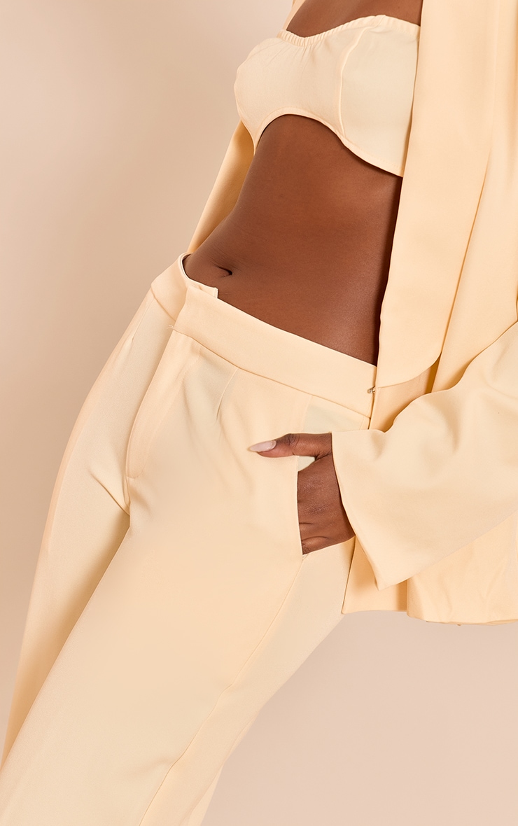 Butter Yellow Tailored Straight Leg Pants image 4