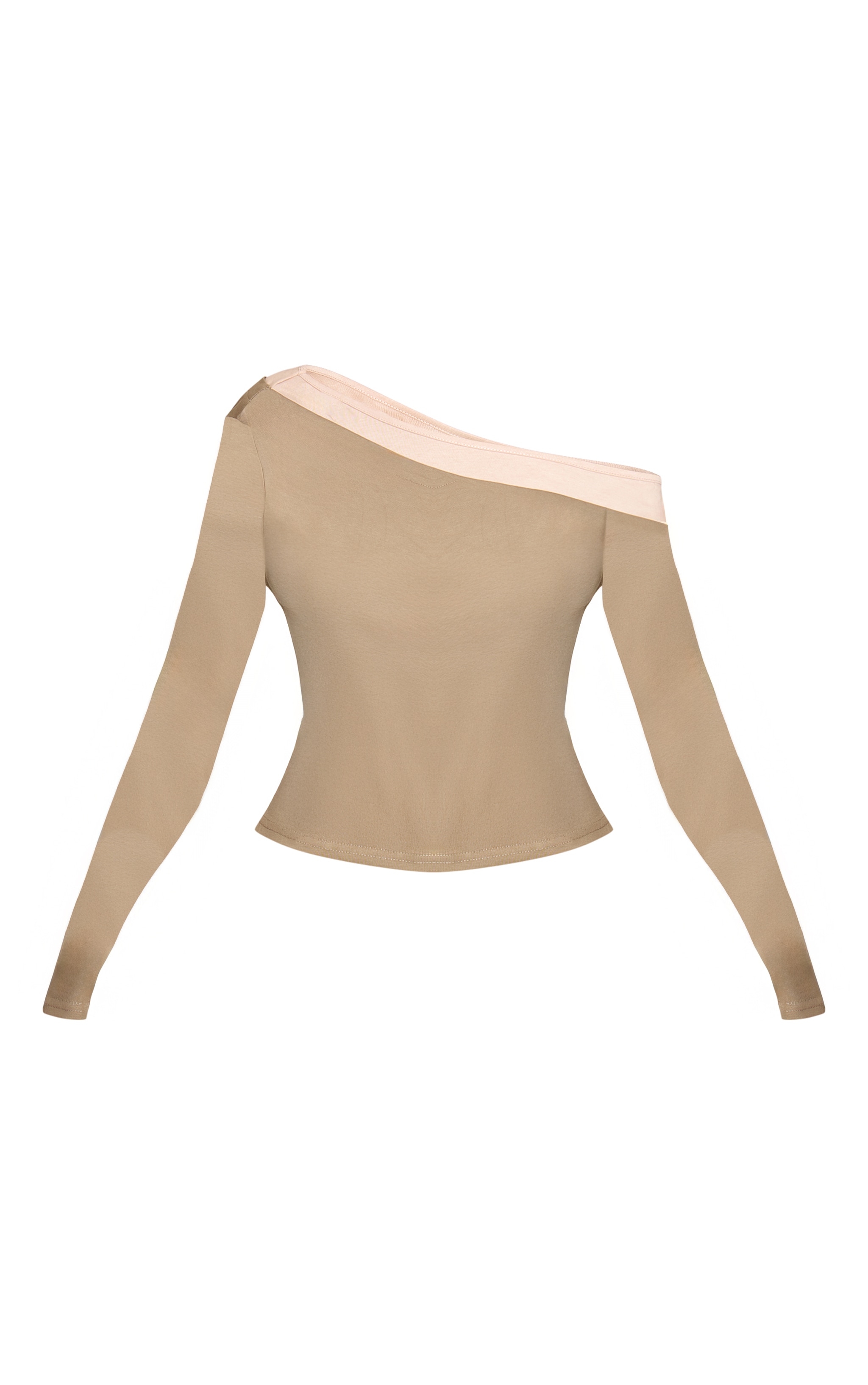 Petite Dark Olive Double Layer Asymmetric Detail Top image 5