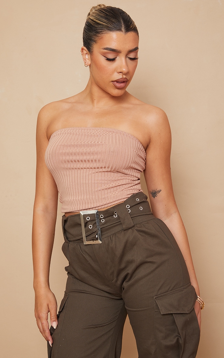 Camel Basic Chunky Rib Tube Top image 1
