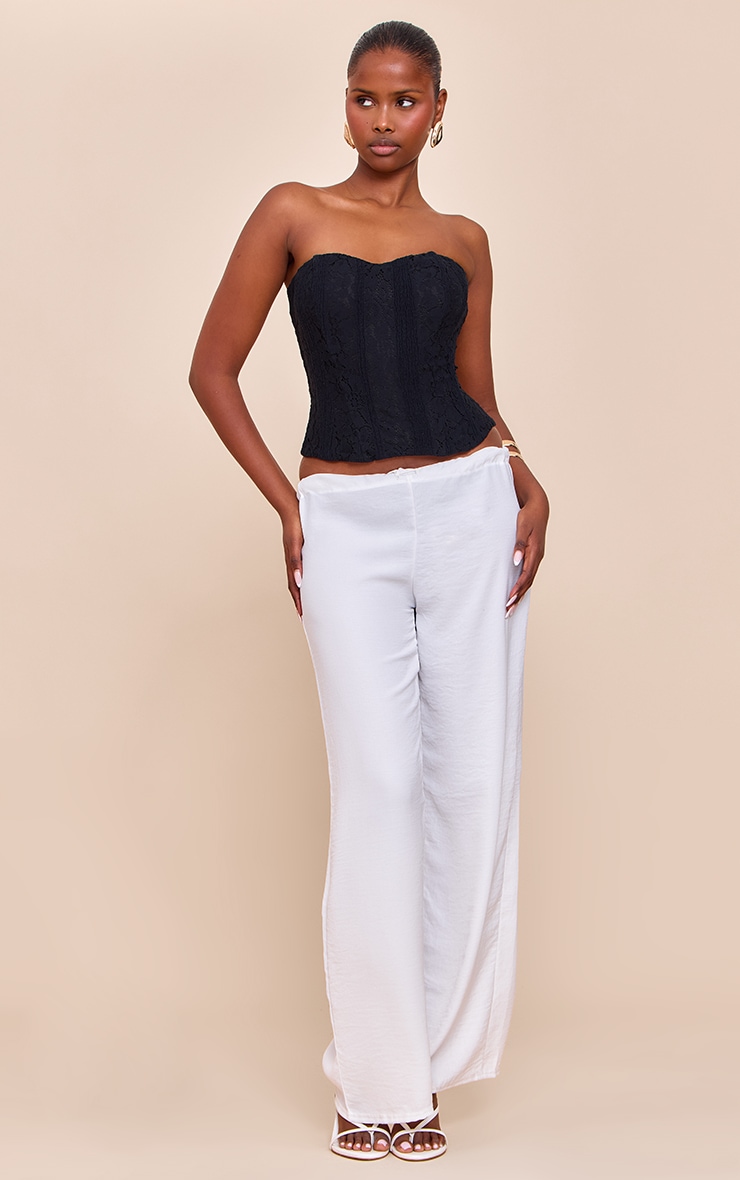 Top corset bustier en dentelle noire à lisérés structurants image 3