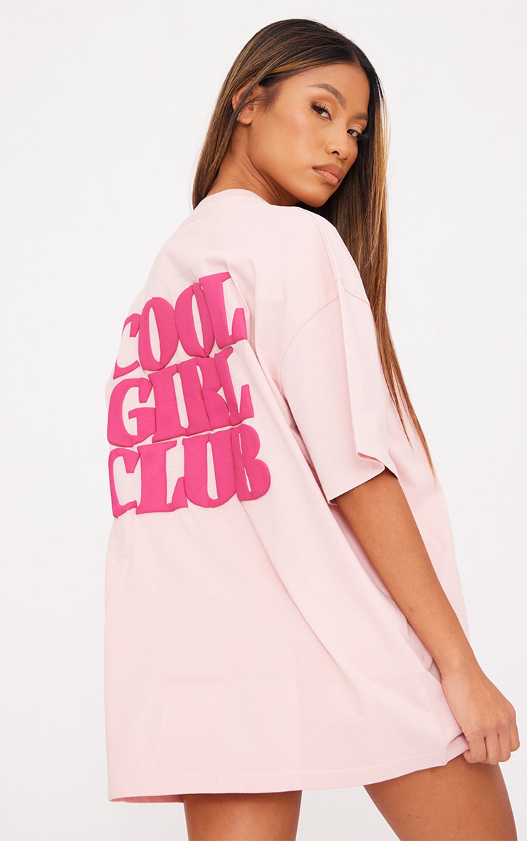Baby Pink Cool Girl Club Puff Print T Shirt | PrettyLittleThing USA