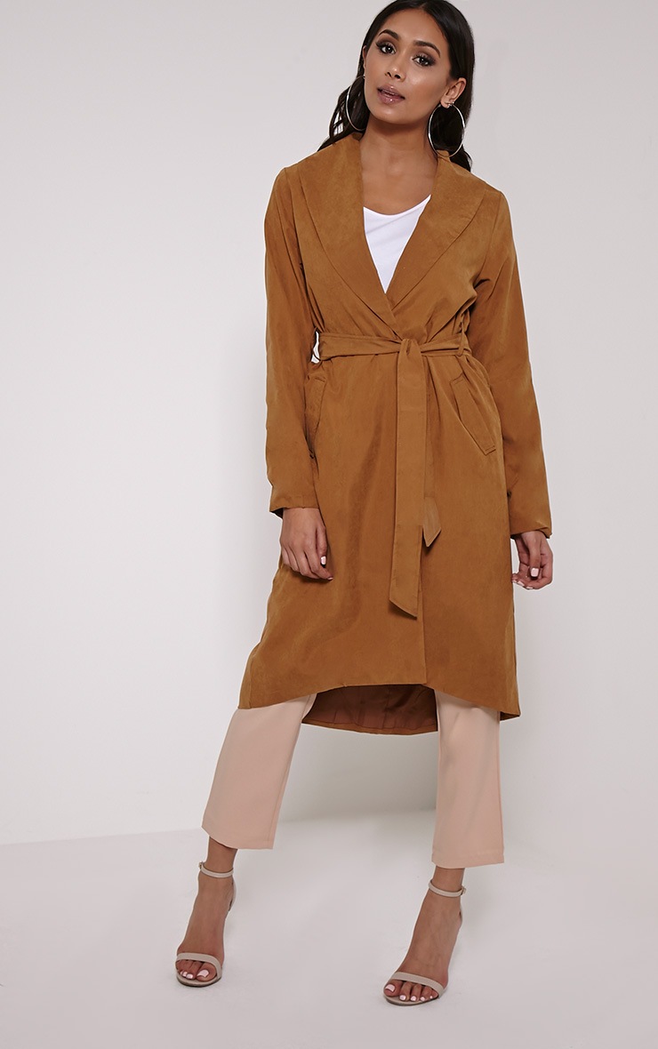 suede longline jacket